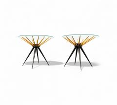 Giuseppe Scapinelli Side Tables in Two Tone Hardwood Glass Giuseppe Scapinelli 1950s Lot 768A - 4376485