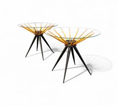 Giuseppe Scapinelli Side Tables in Two Tone Hardwood Glass Giuseppe Scapinelli 1950s Lot 768A - 4376490
