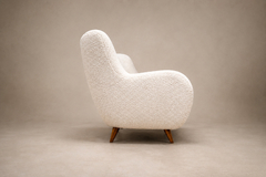 Giuseppe Scapinelli Sofa in Cavi na Wood and Off White Boucl by Giuseppe Scapinelli - 4692860