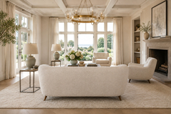 Giuseppe Scapinelli Sofa in Cavi na Wood and Off White Boucl by Giuseppe Scapinelli - 4692868