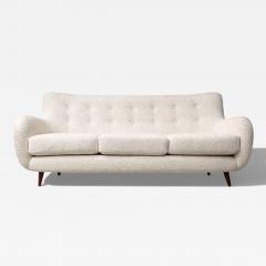 Giuseppe Scapinelli Sofa in Hardwood and Off White Boucl by Giuseppe Scapinelli Brazil 1950s - 4537526