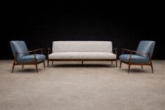 Giuseppe Scapinelli Sofa in Rosewood and Ivory Boucl by Giuseppe Scapinelli Brazil 1950s - 4488657