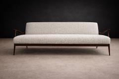 Giuseppe Scapinelli Sofa in Rosewood and Ivory Boucl by Giuseppe Scapinelli Brazil 1950s - 4488659