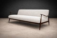 Giuseppe Scapinelli Sofa in Rosewood and Ivory Boucl by Giuseppe Scapinelli Brazil 1950s - 4488662