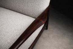 Giuseppe Scapinelli Sofa in Rosewood and Ivory Boucl by Giuseppe Scapinelli Brazil 1950s - 4488663