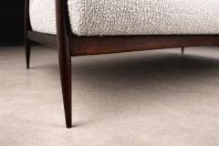 Giuseppe Scapinelli Sofa in Rosewood and Ivory Boucl by Giuseppe Scapinelli Brazil 1950s - 4534938