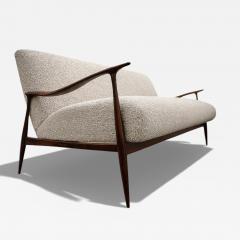 Giuseppe Scapinelli Sofa in Rosewood and Ivory Boucl by Giuseppe Scapinelli Brazil 1950s - 4537514