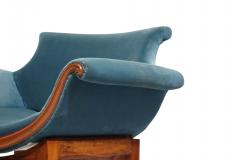 Giuseppe Scapinelli Unique Pair of Mid century Armchairs in Brazilian Caviuna and Blue Velvet - 2998776