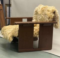 Giuseppe Terragni PAIR Italian Mid Century Rationalist Armchairs Sheepskin Coverings G Terragni - 4523353