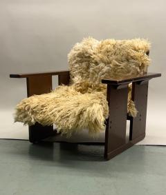 Giuseppe Terragni PAIR Italian Mid Century Rationalist Armchairs Sheepskin Coverings G Terragni - 4523360