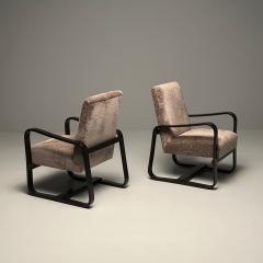 Giuseppi Pagano Art Deco Bentwood Armchairs Ottomans Italy 1940s - 4410142