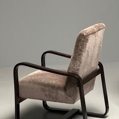 Giuseppi Pagano Art Deco Bentwood Armchairs Ottomans Italy 1940s - 4410146