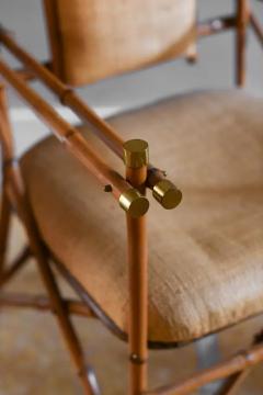 Giusto Puri Purini rattan armchair with brass details and rattan fabric cushions - 3575201