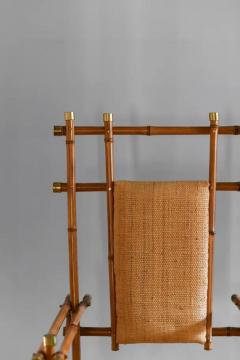 Giusto Puri Purini rattan armchair with brass details and rattan fabric cushions - 3575230