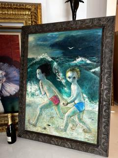 Gladys Rockmore Mrs Floyd M Davis Innocent Summer Fun Children Running at the Beach - 4220860