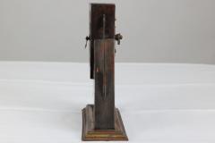 Glasgow School Patinated Brass Clock with Mother Of Pearl Inlaid Square Details - 4189530