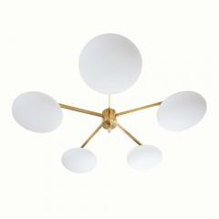 Glass And Brass Flash Mount Star Ceiling Light - 1661550