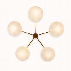 Glass And Brass Flash Mount Star Ceiling Light - 1661554