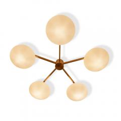 Glass And Brass Flash Mount Star Ceiling Light - 1661555