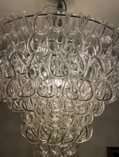 Glass Chandelier by Angelo Mangiarotti for Vistosi Italy 1970s - 3954857