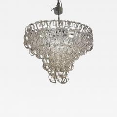 Glass Chandelier by Angelo Mangiarotti for Vistosi Italy 1970s - 3955836