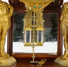 Glass Dome Bronze Porcelain Face Ansonian Crystal Palace Mantel Clock - 3282854