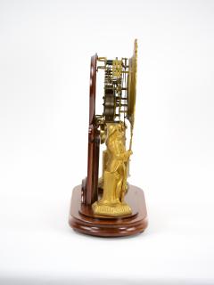 Glass Dome Bronze Porcelain Face Ansonian Crystal Palace Mantel Clock - 3282863