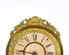 Glass Dome Bronze Wood Base Porcelain Face Mantel Clock - 3282939