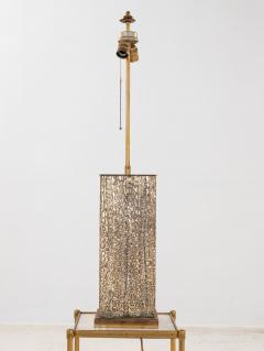Glass Lamp with Molded Crocodile Pattern - 2681795