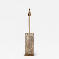 Glass Lamp with Molded Crocodile Pattern - 2683344
