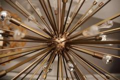 Glass Rod and Teardrop Sputnik Chandelier in Antique Brass - 3096759