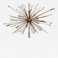 Glass Rod and Teardrop Sputnik Chandelier in Antique Brass - 3100618