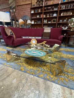 Glass Sculptural Coffee Table with Stepped Pedestal Bases - 4594116