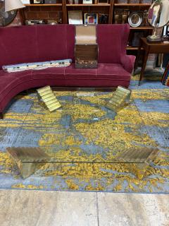 Glass Sculptural Coffee Table with Stepped Pedestal Bases - 4594120