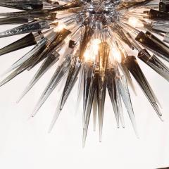 Glass Studio Murano Smoked Grey Handblown Murano Glass Spiked Starburst Chandelier - 1580744