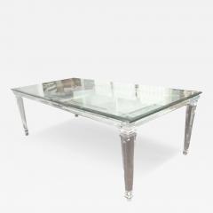 Glass Top Dining Table with Banded Lucite Legs - 3100619