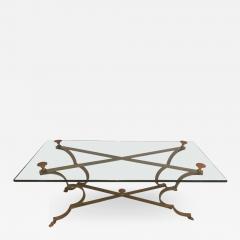 Glass Top and Gilt Brass and Iron Neoclassical Style Center or Coffee Table - 1219014