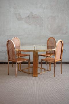 Glass and Brass Dining Set 1970s - 4698153