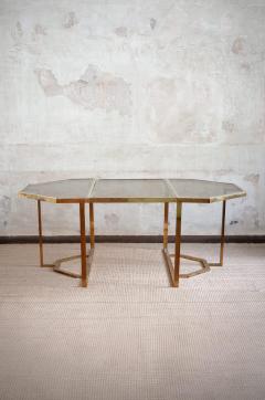 Glass and Brass Dining Set 1970s - 4698157