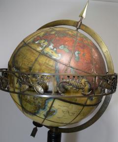 Glass and Bronze World Globe Illuminated Hand Painted 1938 - 1711790