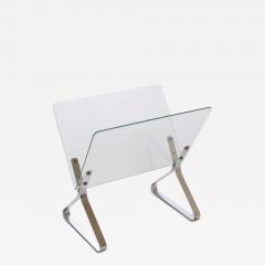 Glass and Chrome Magazine Rack by Raymor - 2668706