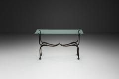 Glass and Iron Savonarola Side Table Italy 1960s - 4556012