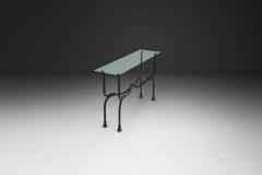 Glass and Iron Savonarola Side Table Italy 1960s - 4556013