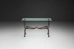 Glass and Iron Savonarola Side Table Italy 1960s - 4556014