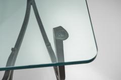 Glass and Iron Savonarola Side Table Italy 1960s - 4556018