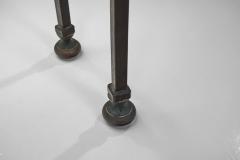 Glass and Iron Savonarola Side Table Italy 1960s - 4556022