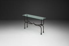 Glass and Iron Savonarola Side Table Italy 1960s - 4561744