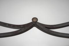 Glass and Iron Savonarola Side Table Italy 1960s - 4561745