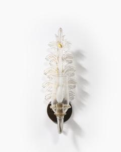 Glass and Metal Sconces by Seguso Verti DArte Italy c 1948 - 4207265