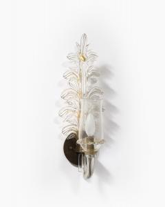 Glass and Metal Sconces by Seguso Verti DArte Italy c 1948 - 4207266